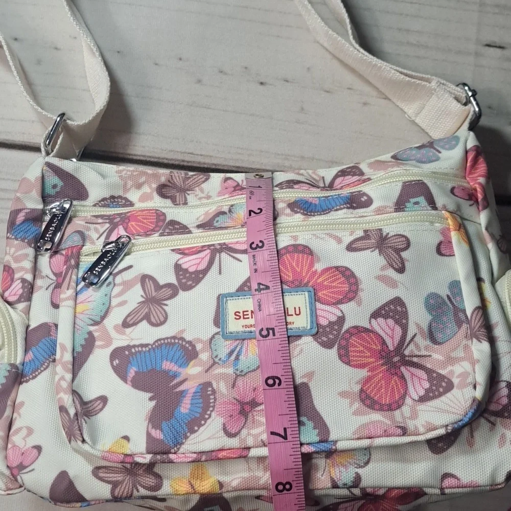 Multicolor Butterfly Purse Bag With Adjustable Strap